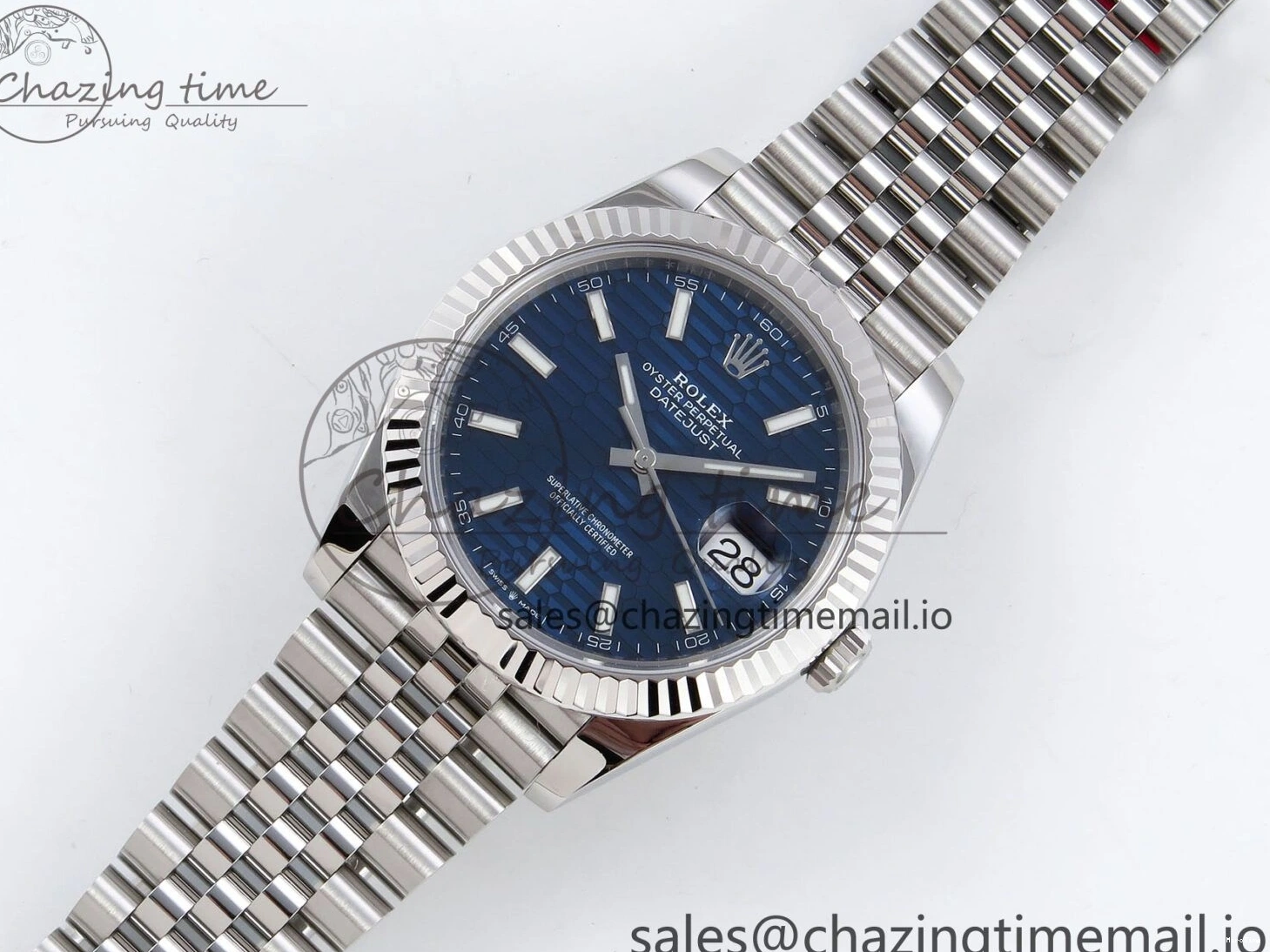 MiroTime 0405 DateJust 41 126334 904L SS VSF 1:1 Best Edition Blue Textured Dial on Jubilee Bracelet VS Youthful 1326
